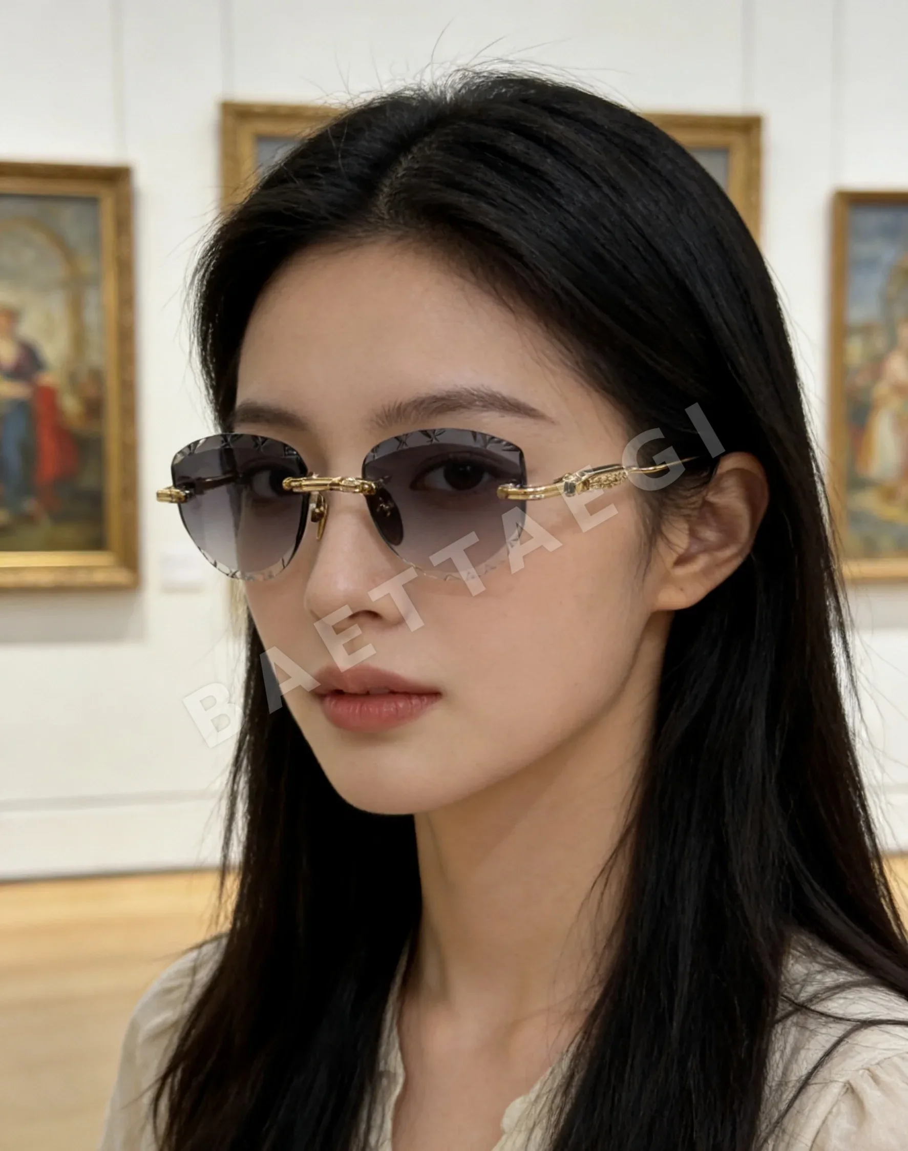크롬하츠 프레임리스 엣지 컷 925 스털링 실버 선글라스 상세 이미지 2
