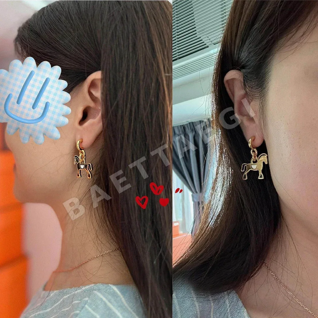 에르메스 포니 에나멜 드롭 귀걸이 상세 이미지 4