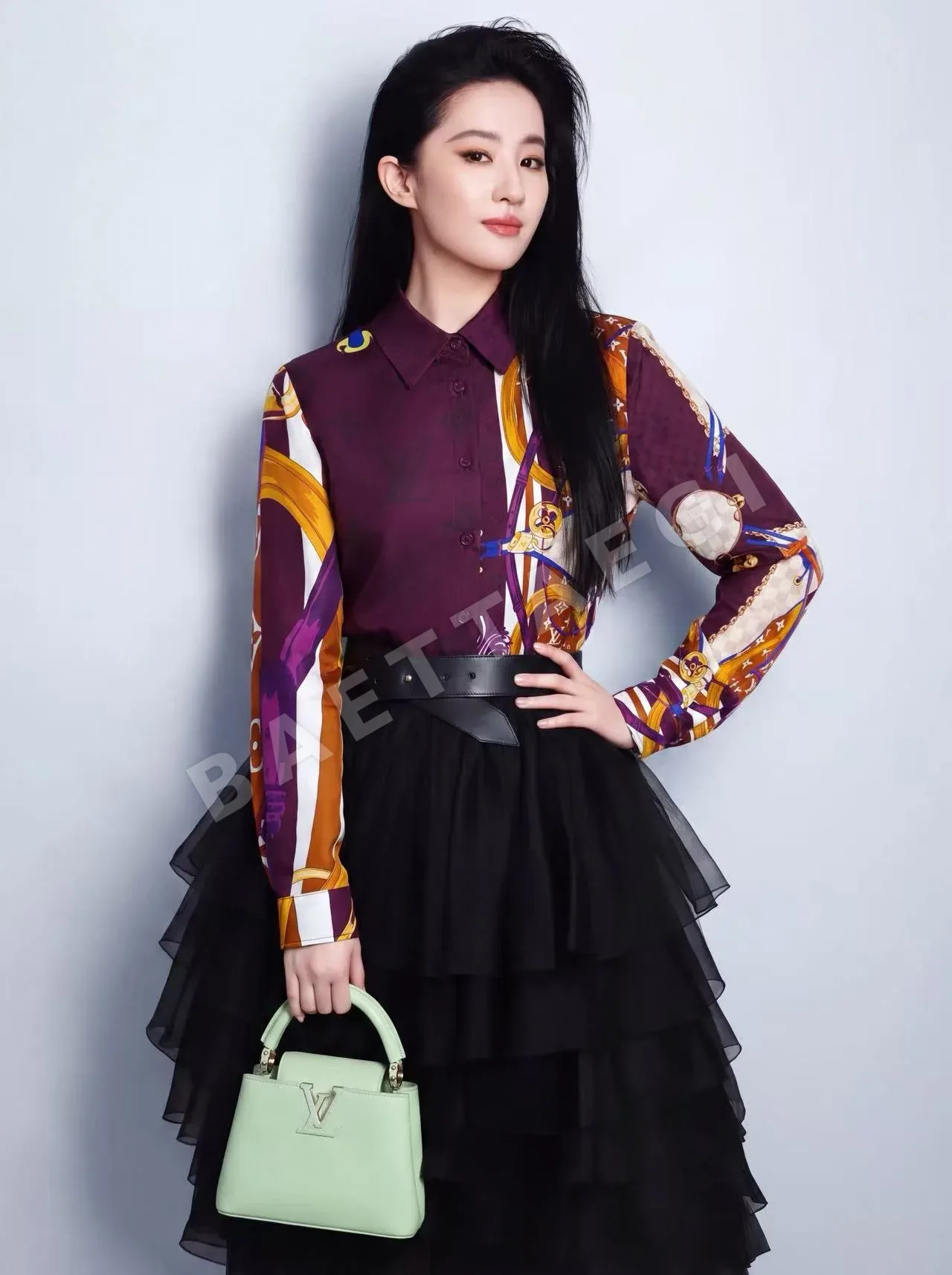 루이비통 빈티지 아트 프린트 실크 셔츠 179652