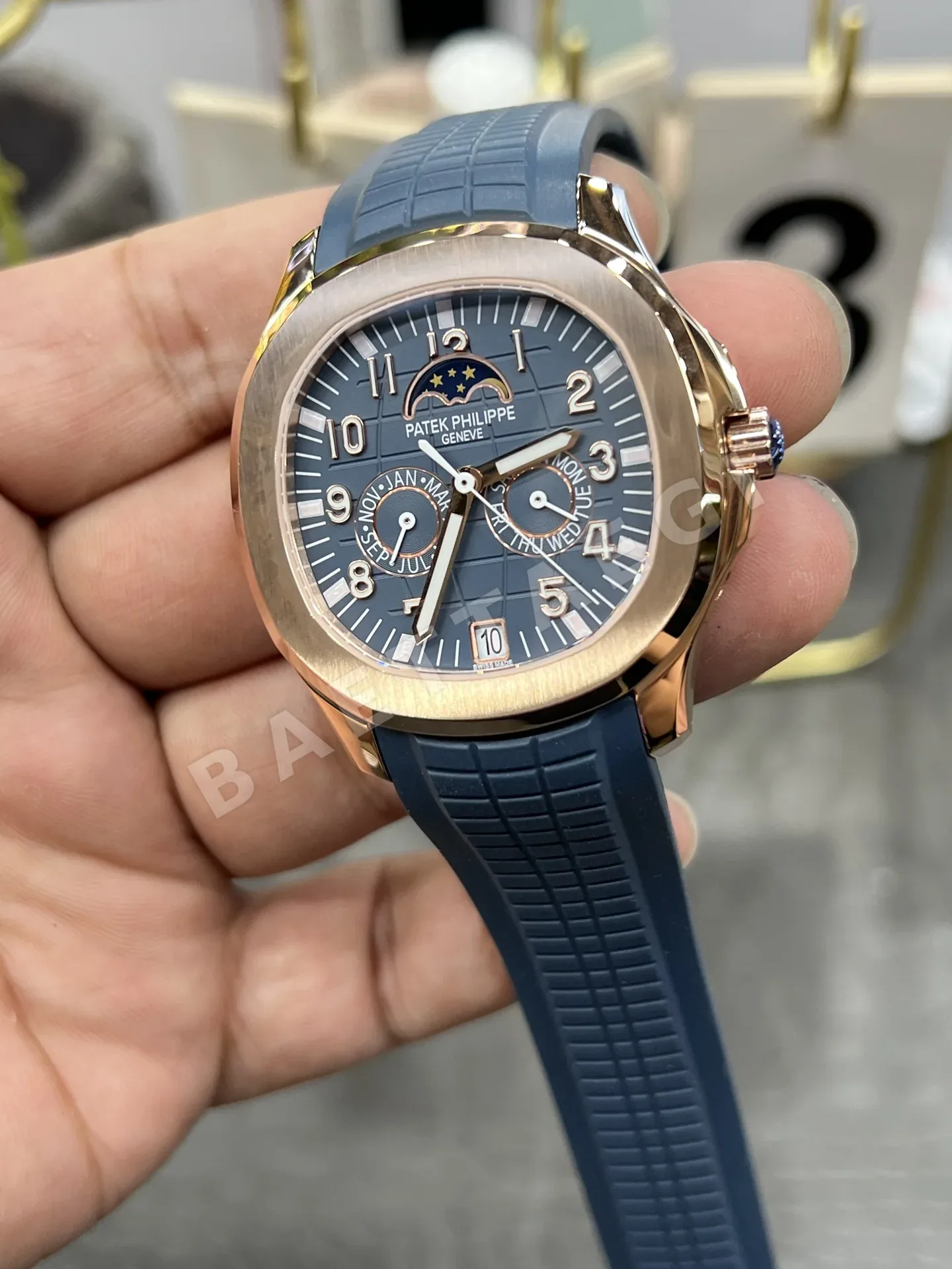 파텍필립 아쿠아넛 5261 R 다이아 자동 블루 다이얼 로즈골드 3K 공장 레플리카 43970 Patek Philippe 상세 이미지 5