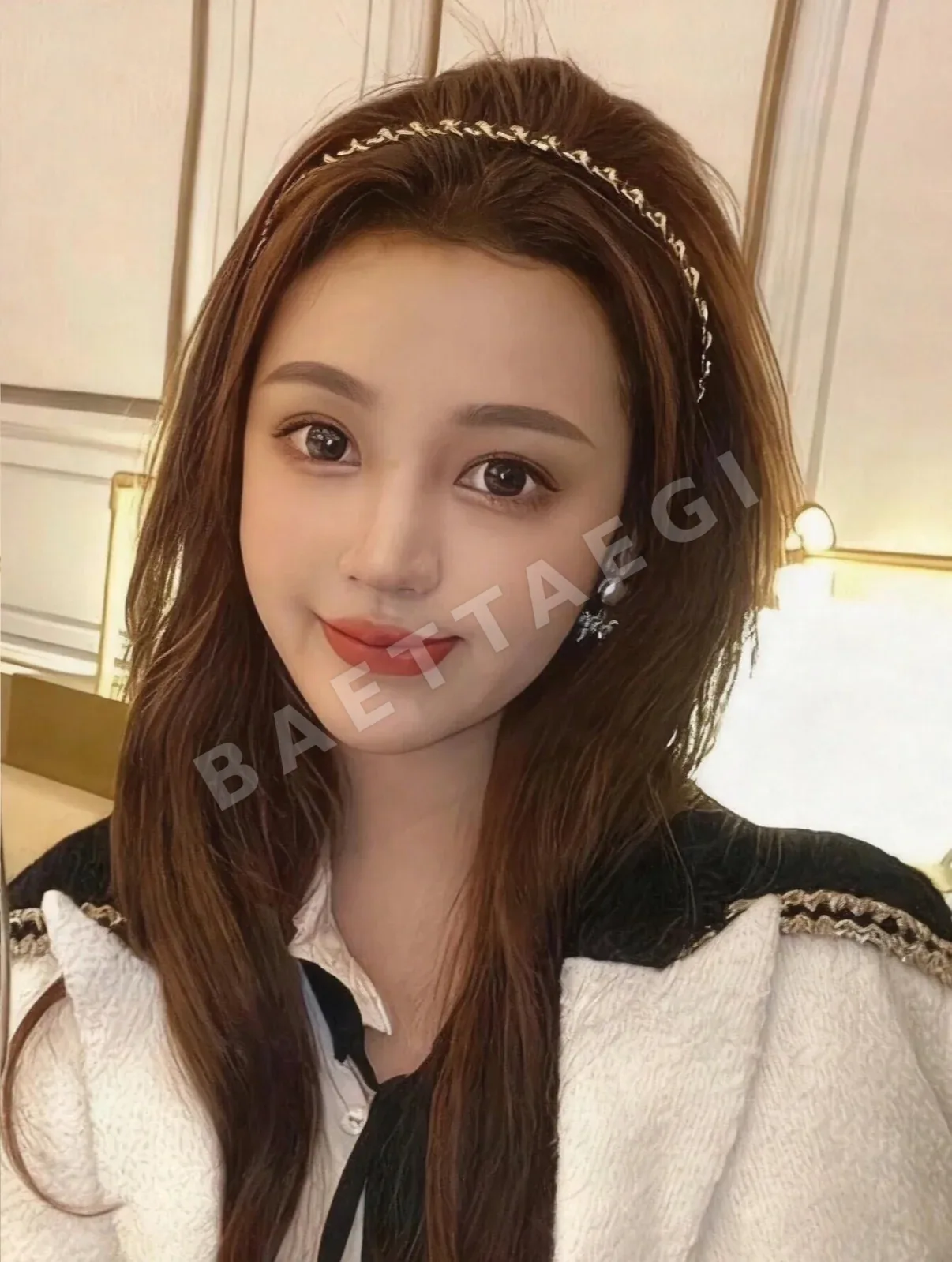 샤넬 더블 C 로고 체인 실크 헤어밴드 상세 이미지 4