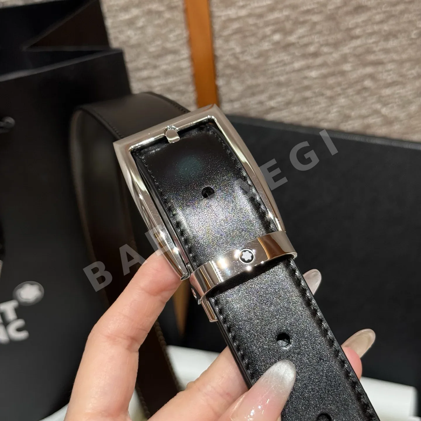 몽블랑 가죽 남성 벨트 상세 이미지 5