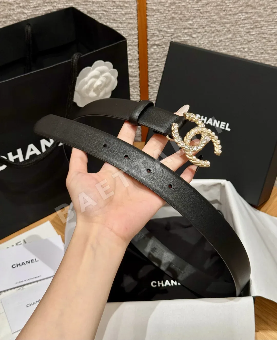 샤넬 클래식 더블 C 가죽 벨트 상세 이미지 4