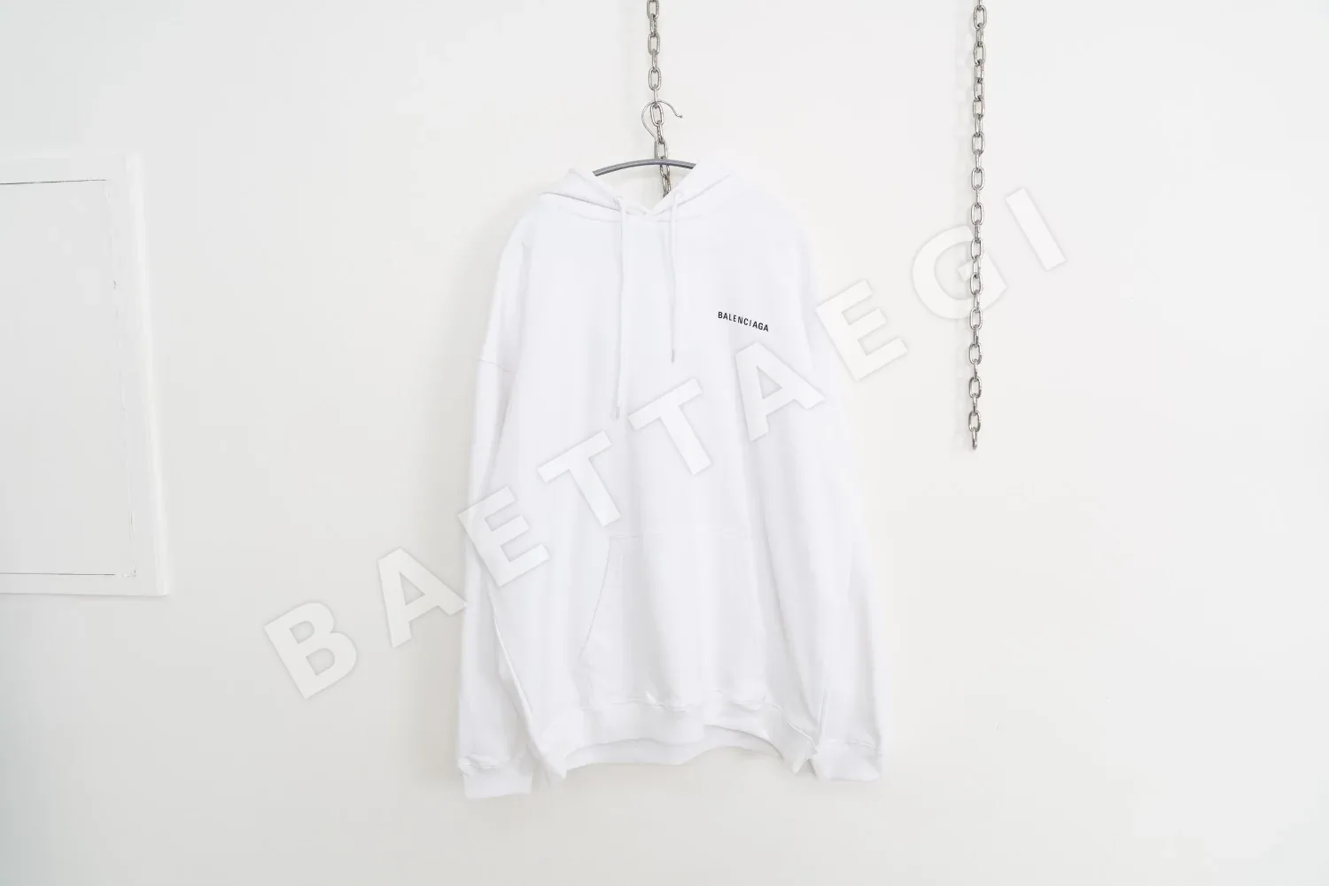 발렌시아가 남성 유니섹스 화이트 후드 157087