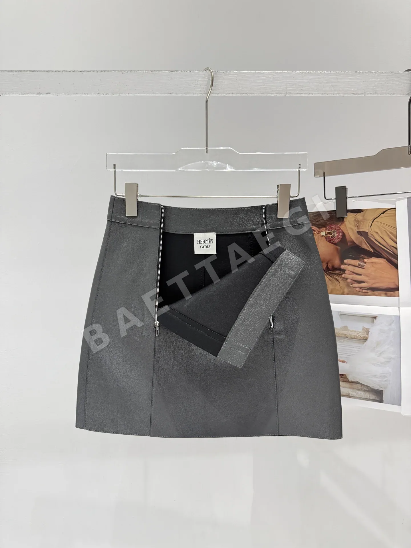 에르메스 램스킨 가죽 여성 스커트 상세 이미지 6