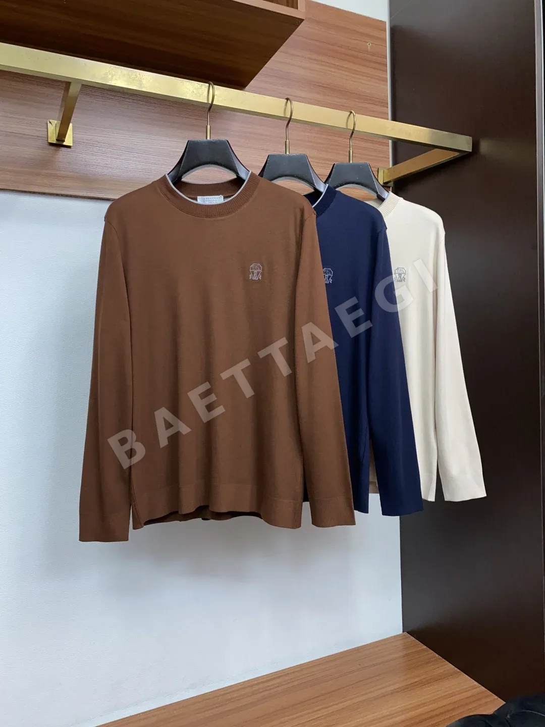 브루넬로쿠치넬리 남성 울 혼방 크루넥 긴팔니트 상세 이미지 9