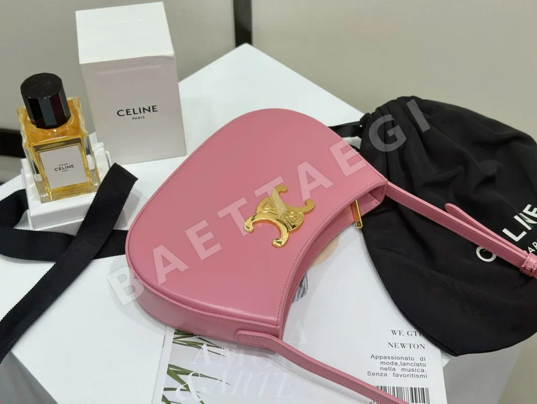 셀린느 미디엄 핑크 카프스킨 숄더백 상세 이미지 8