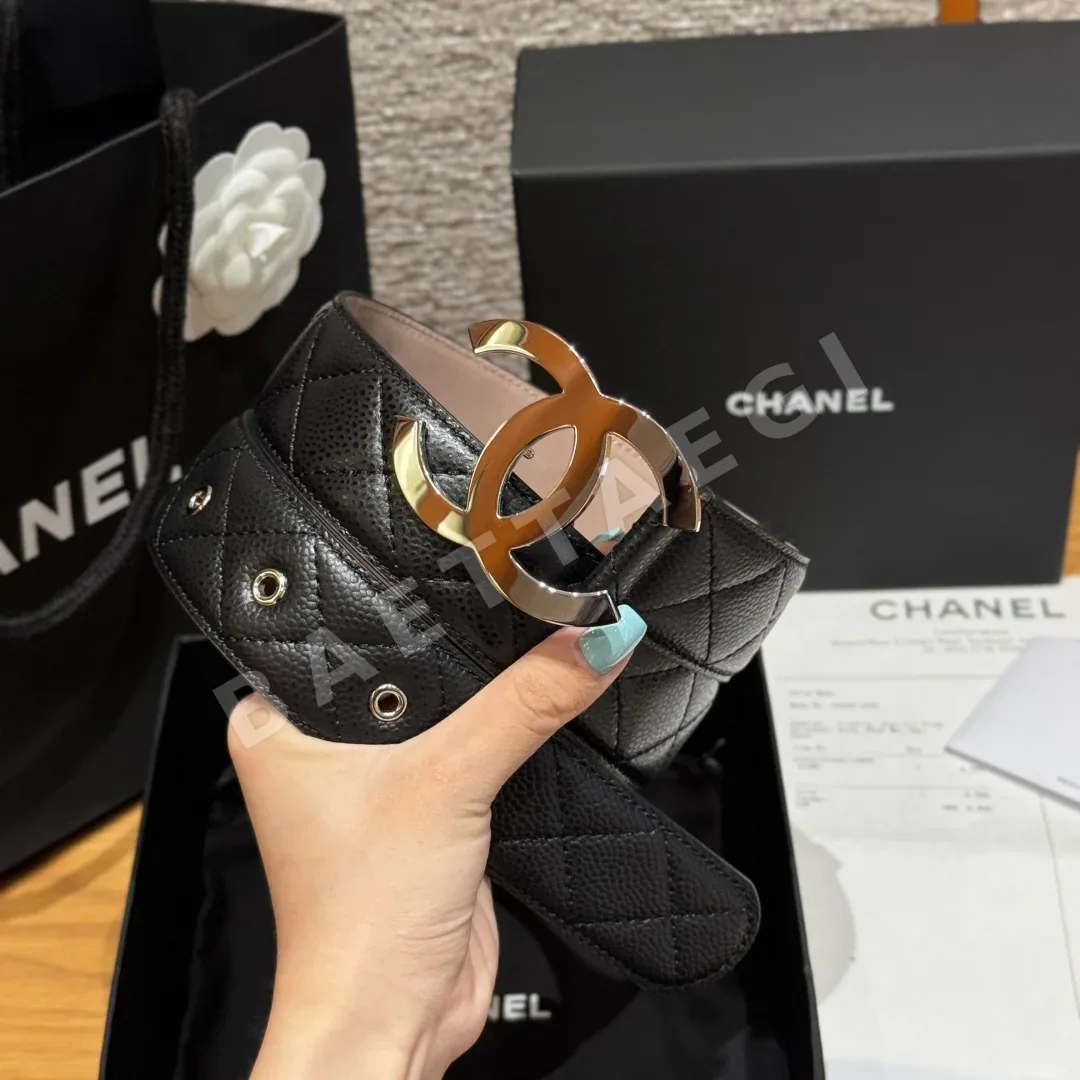 샤넬 램스킨 가죽 더블 C 버클 벨트 상세 이미지 3