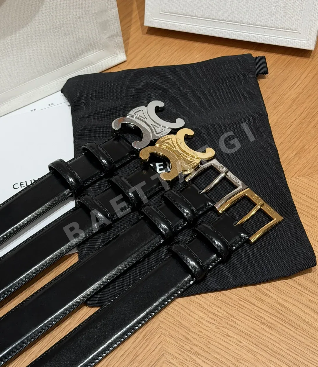 셀린느 트리옹프 버클 빈티지 카프스킨 벨트 상세 이미지 3