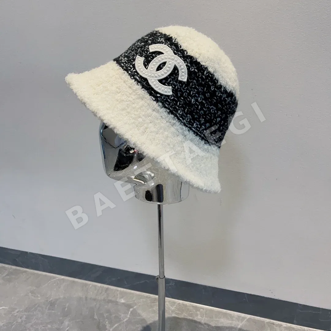 샤넬 울 실크 버킷 햇 모자 82771