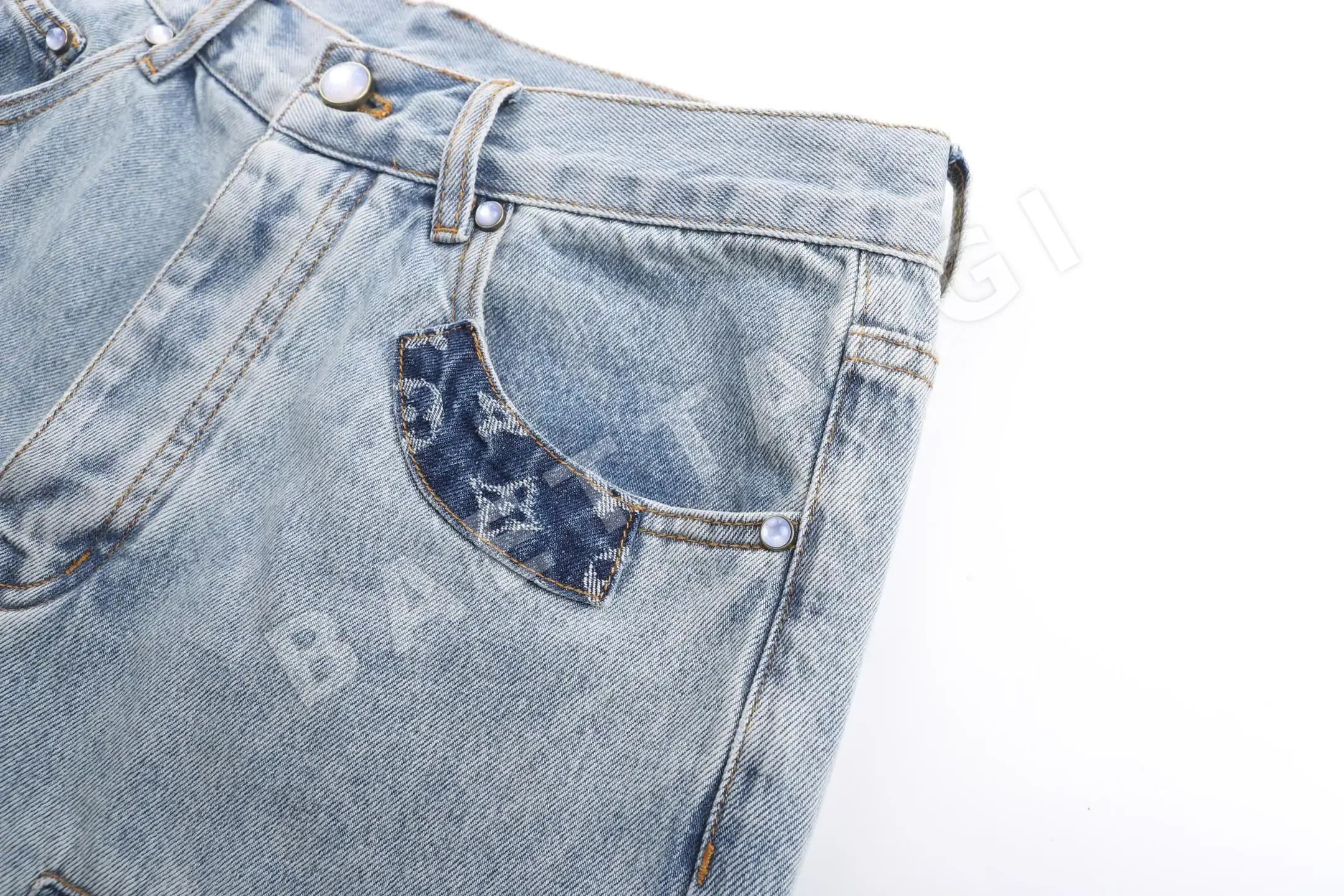 루이비통 패치워크 데님 바지 상세 이미지 6