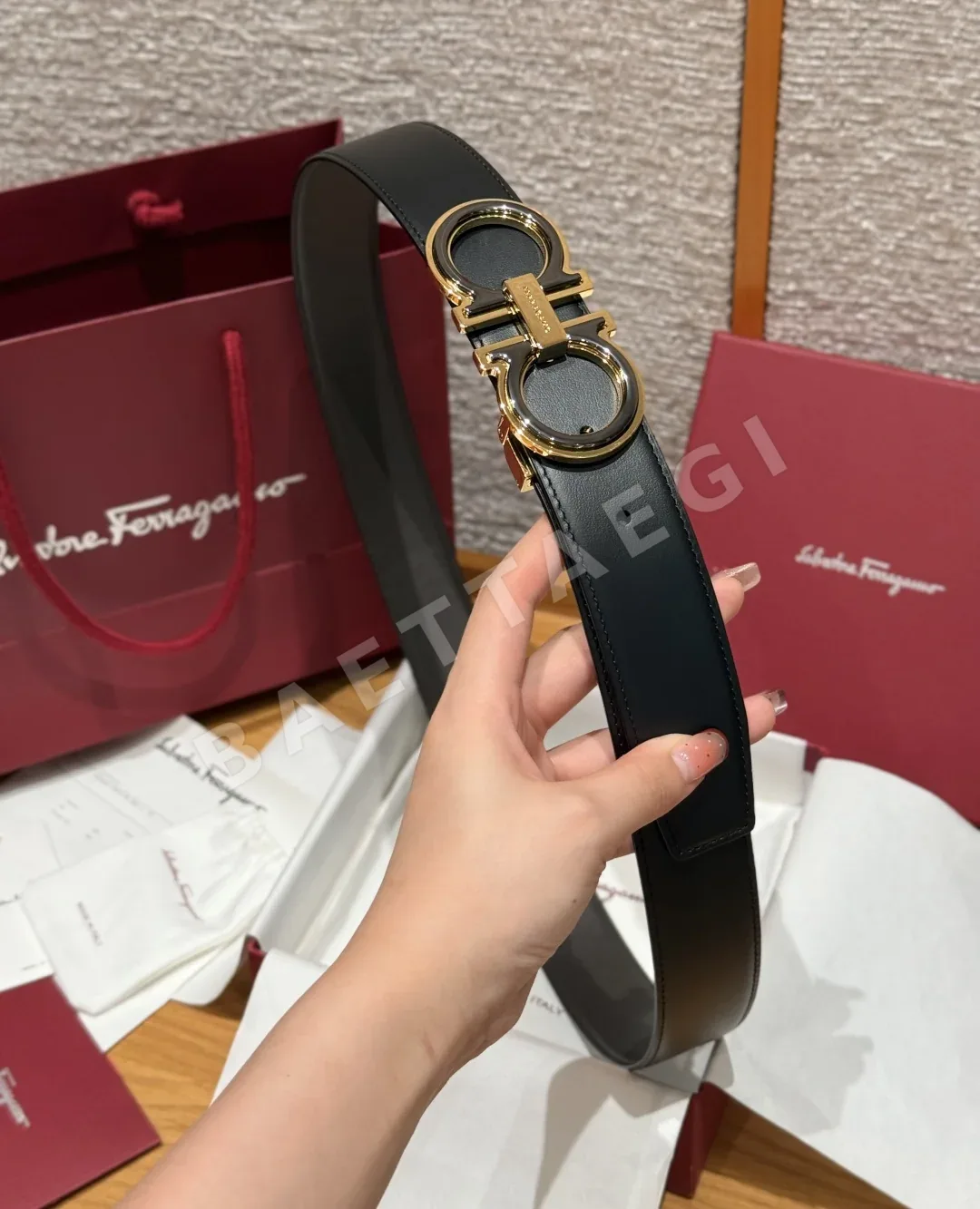 페레가모 간치니 양면 가죽 벨트 상세 이미지 3