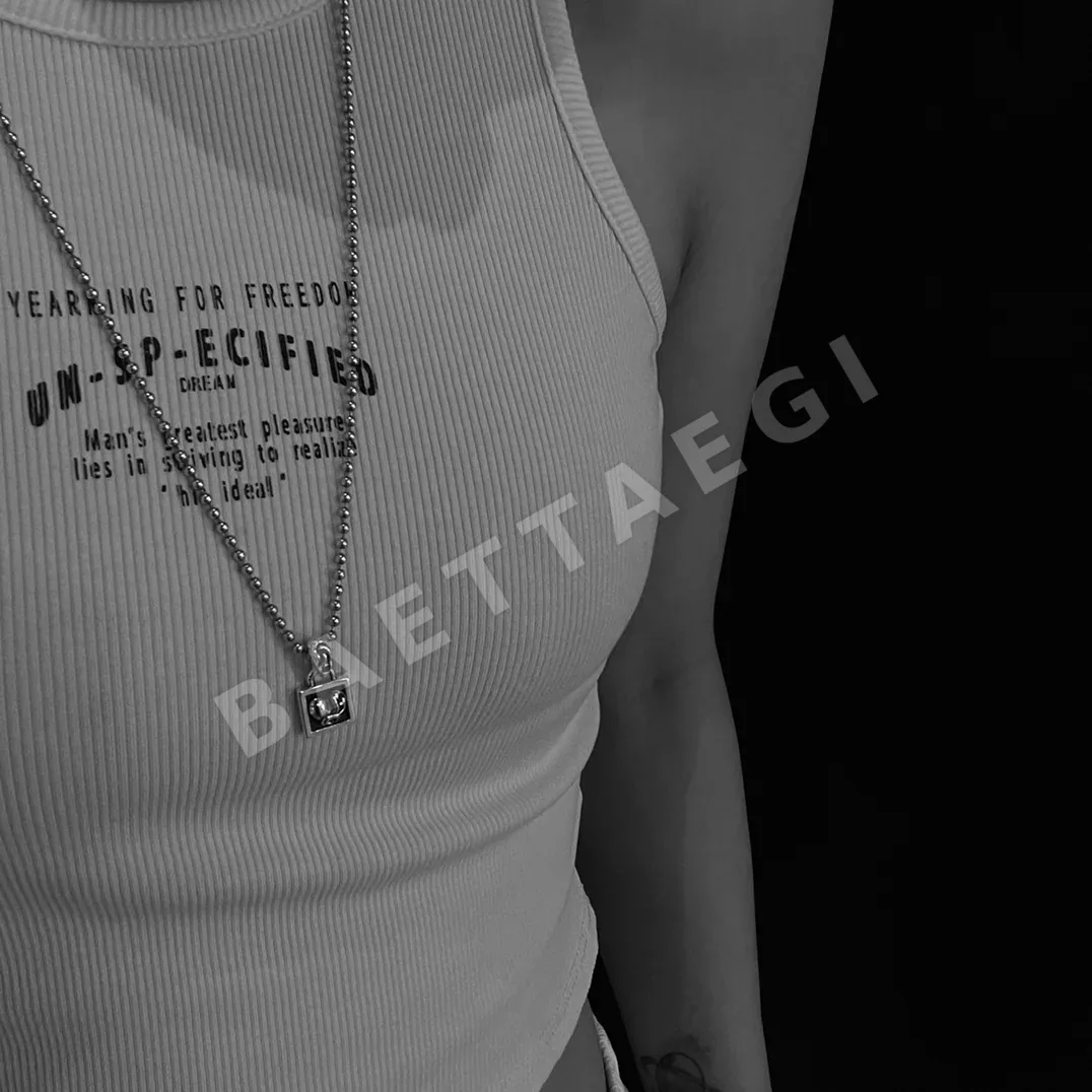 크롬하츠 피치 하트 스퀘어 빈티지 비즈 진주 목걸이 세트 상세 이미지 8