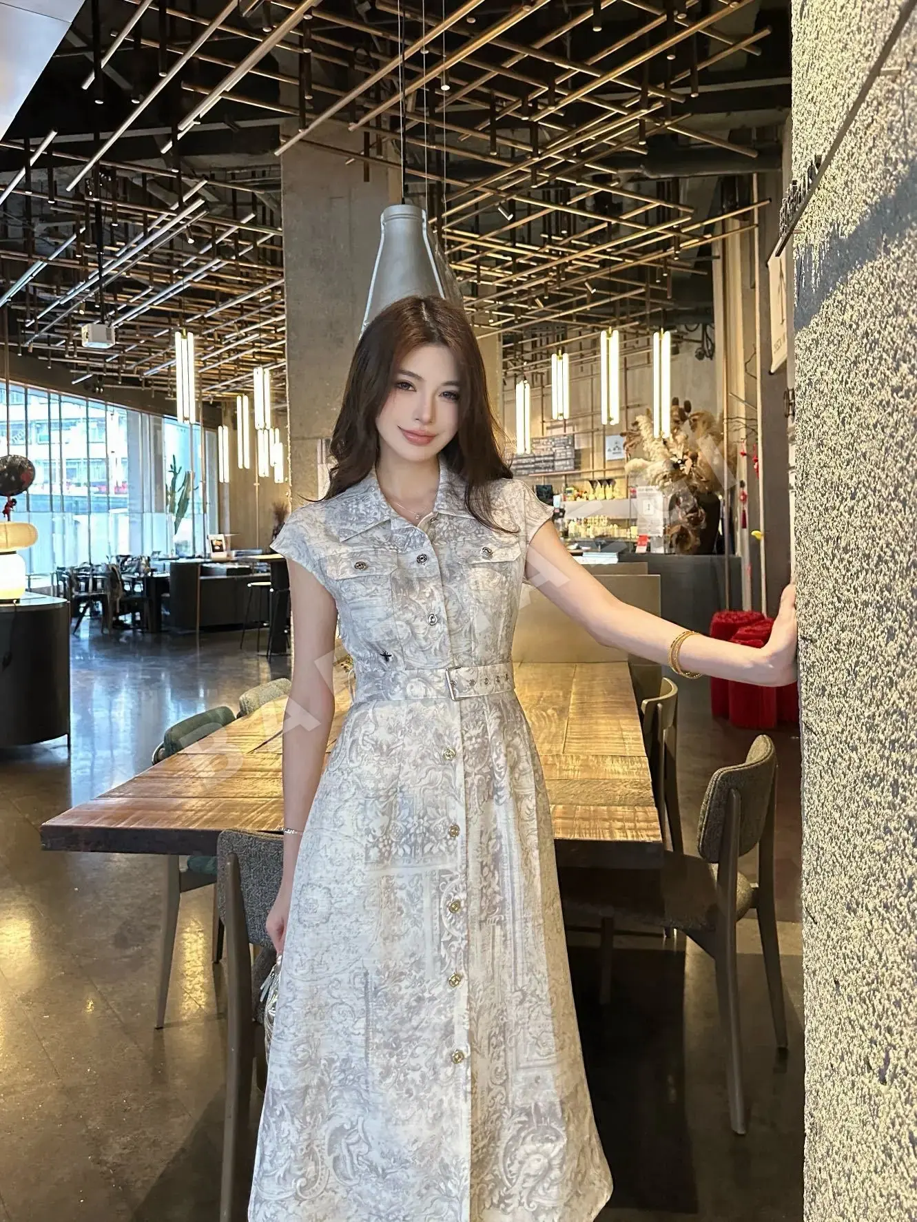 디올 로고 셔츠 원피스