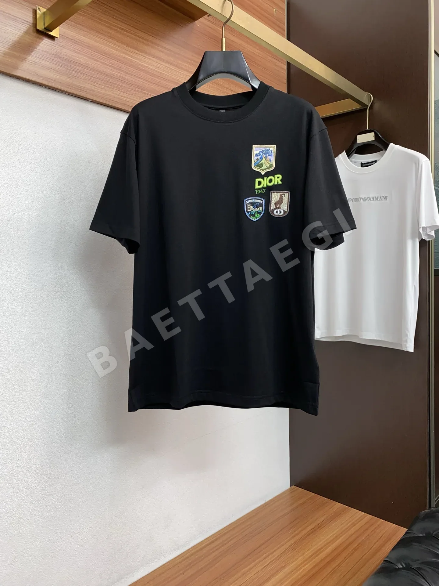 디올 머서라이즈드 코튼 남성 반팔 티셔츠