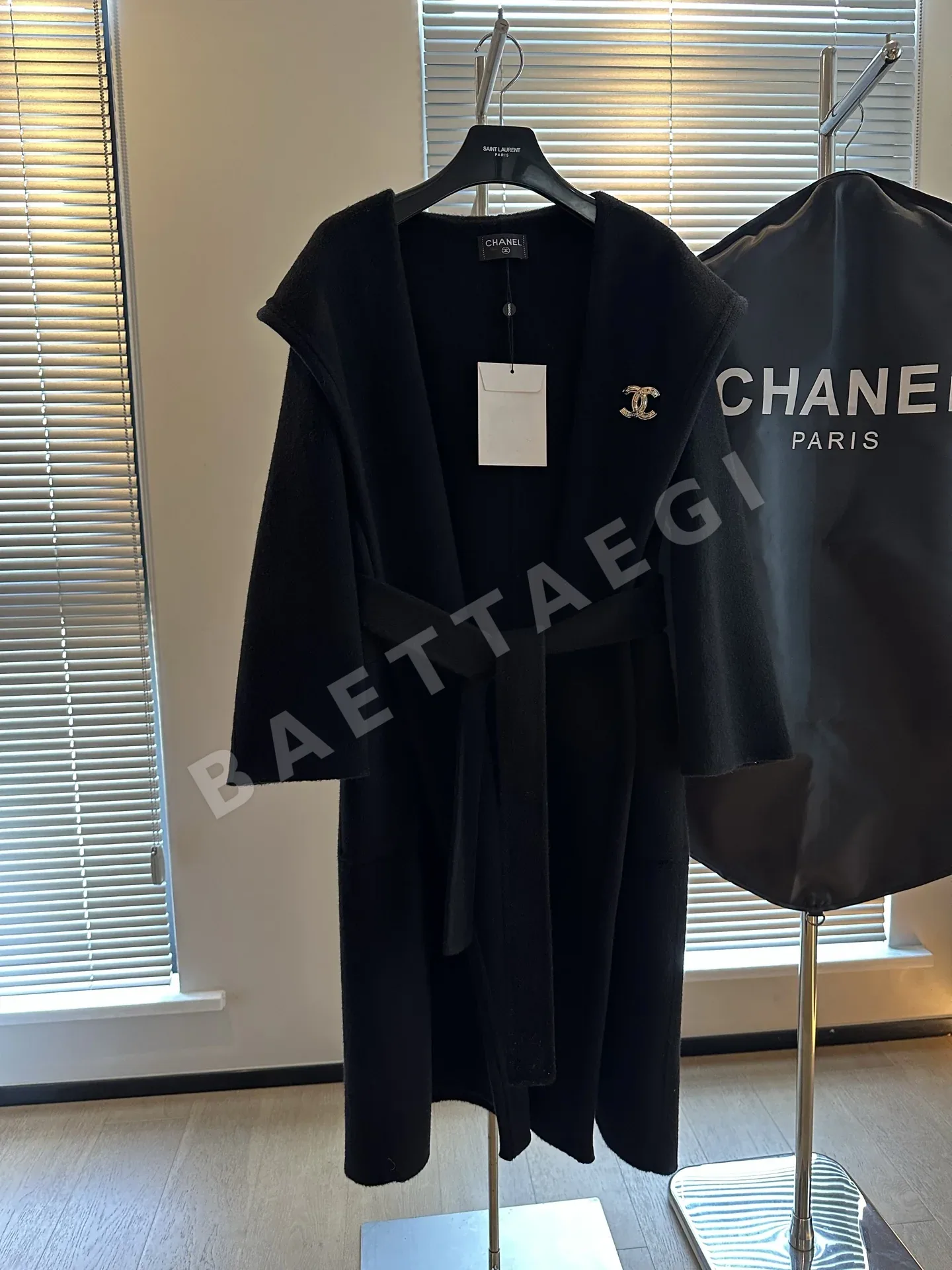 샤넬 후드 울 코트 자켓 182356