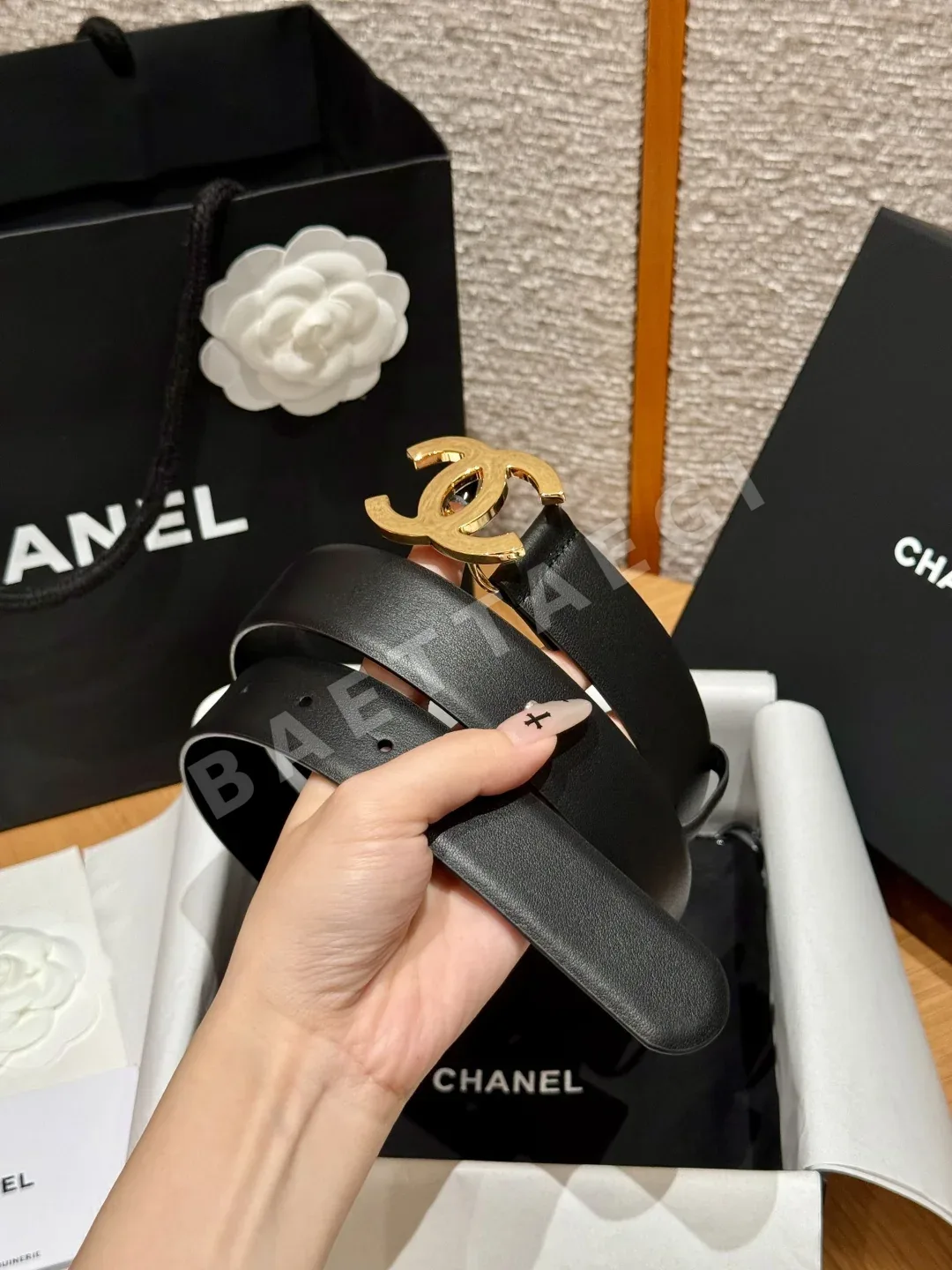샤넬 클래식 더블 C 골드 버클 소가죽 벨트 상세 이미지 2