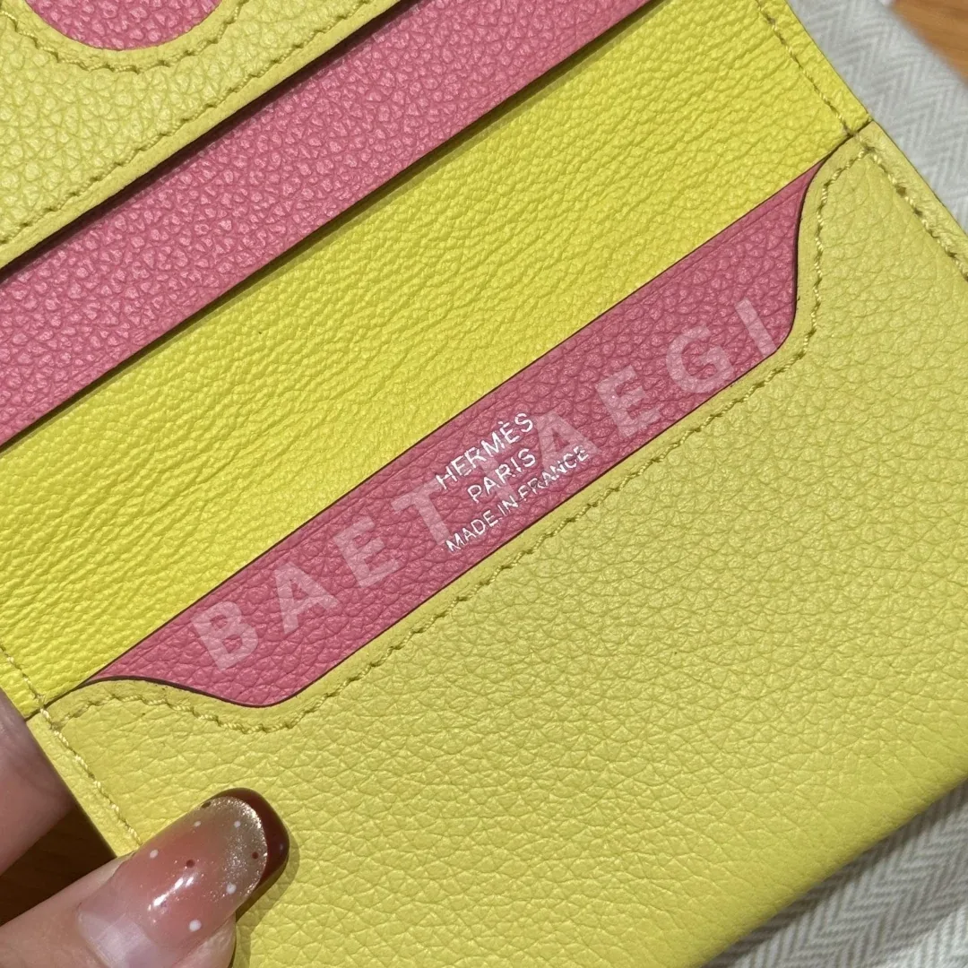 에르메스 라임 앤 로즈 립스틱 카드 지갑 상세 이미지 8