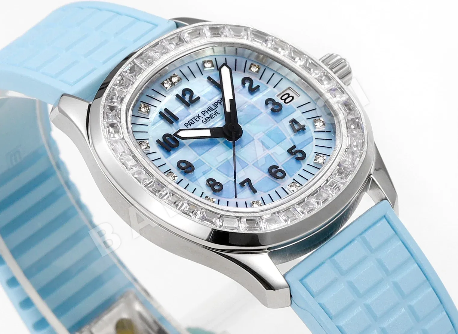 파텍필립 아쿠아넛 다이아몬드 장식 스틸 여성 시계 상세 이미지 4