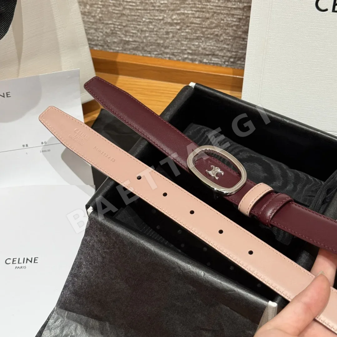 셀린느 ALIX 미디엄 25mm 리버시블 소가죽 벨트 상세 이미지 7