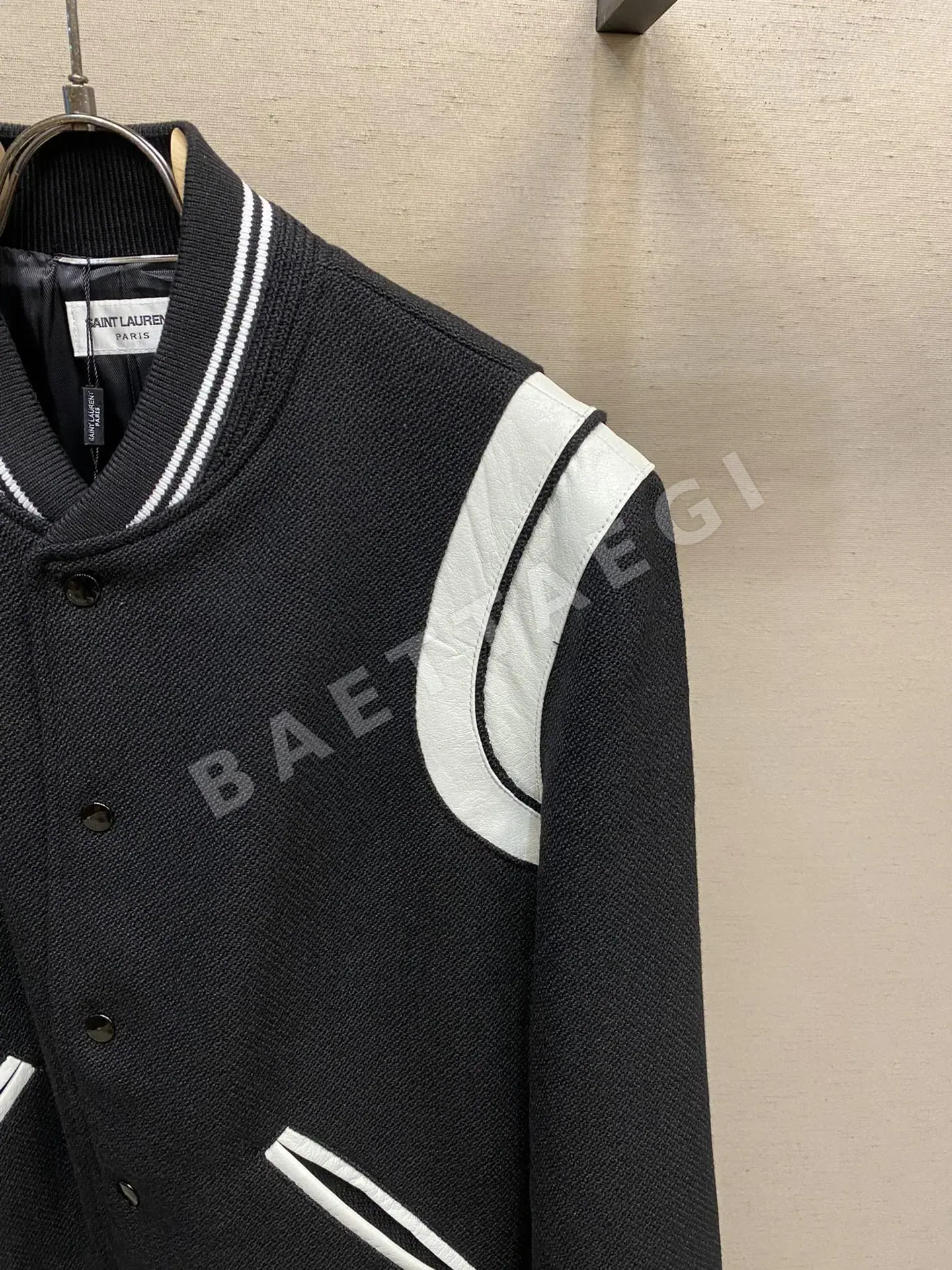 생로랑 울 패치워크 베이스볼 자켓 남성 자켓 상세 이미지 5