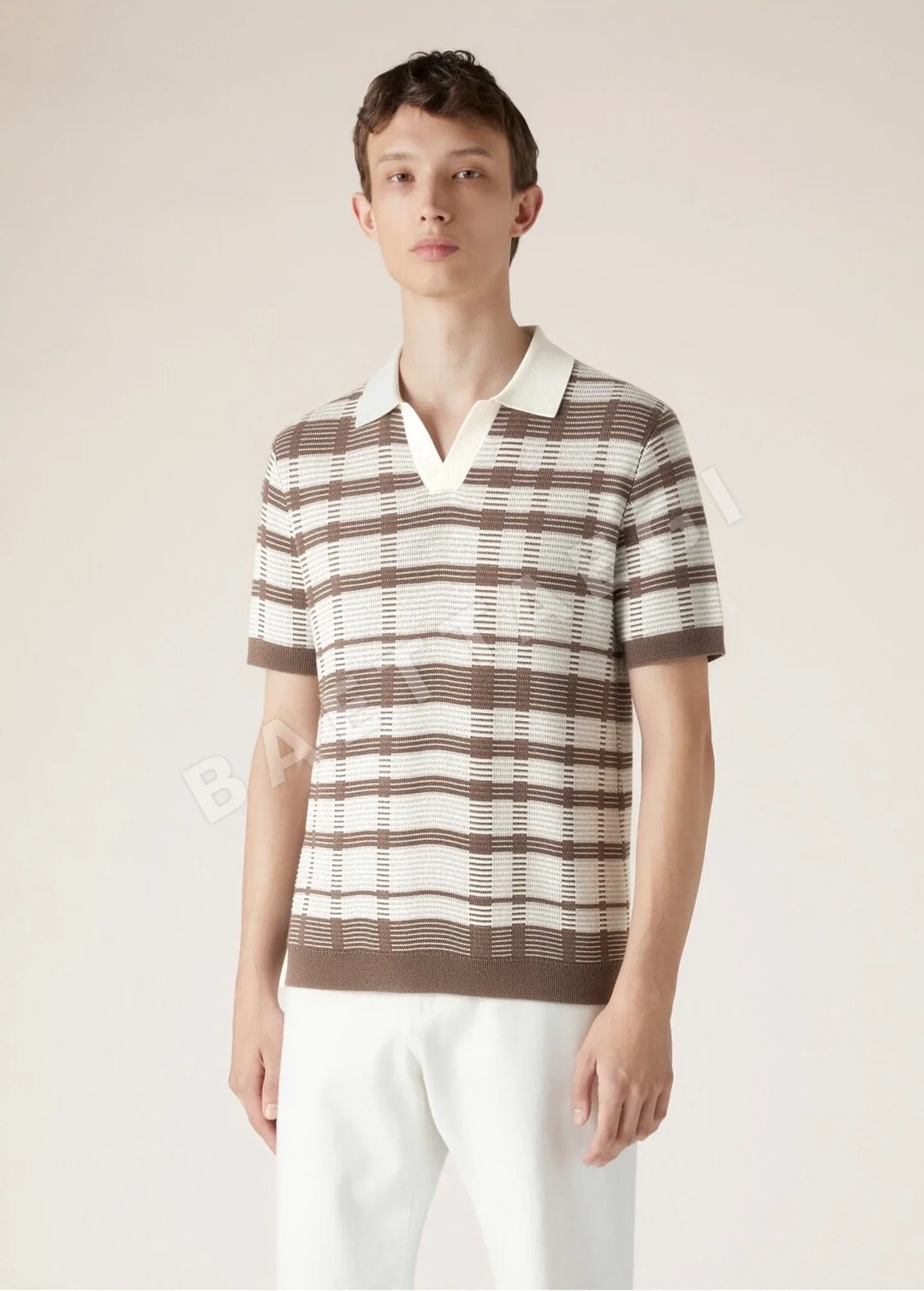 로로피아나 남성 린넨 혼방 반팔 티셔츠 상세 이미지 2