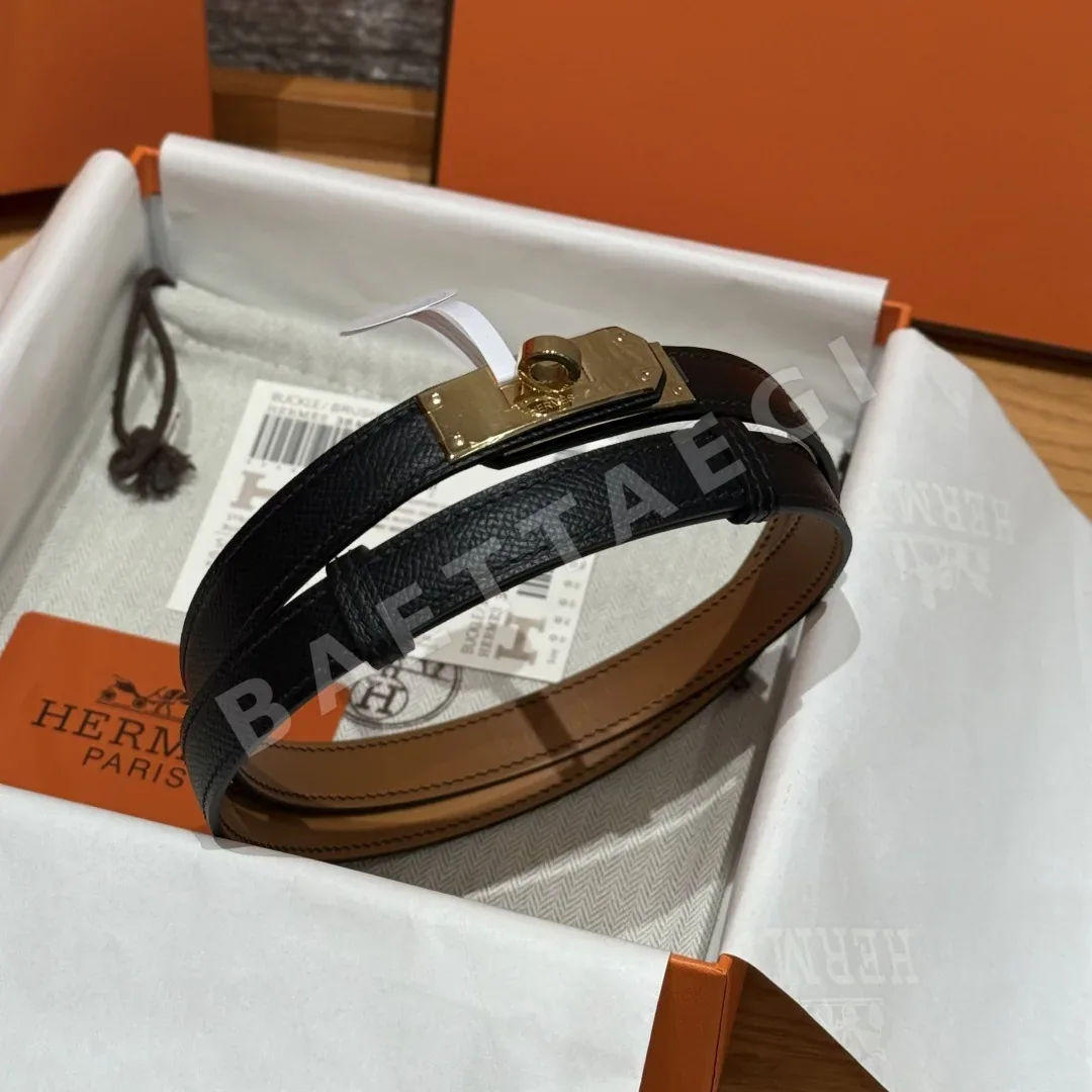 에르메스 켈리 버클 18mm 에슈프롬 가죽 벨트 상세 이미지 3