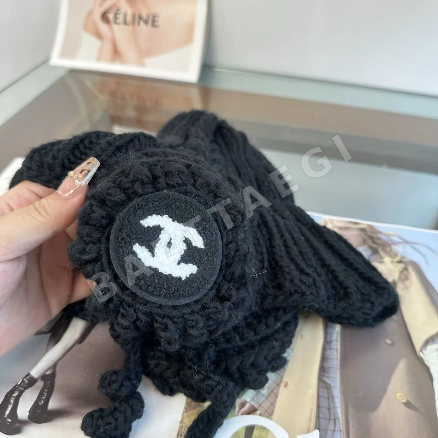 샤넬 니트 비니 모자 상세 이미지 5