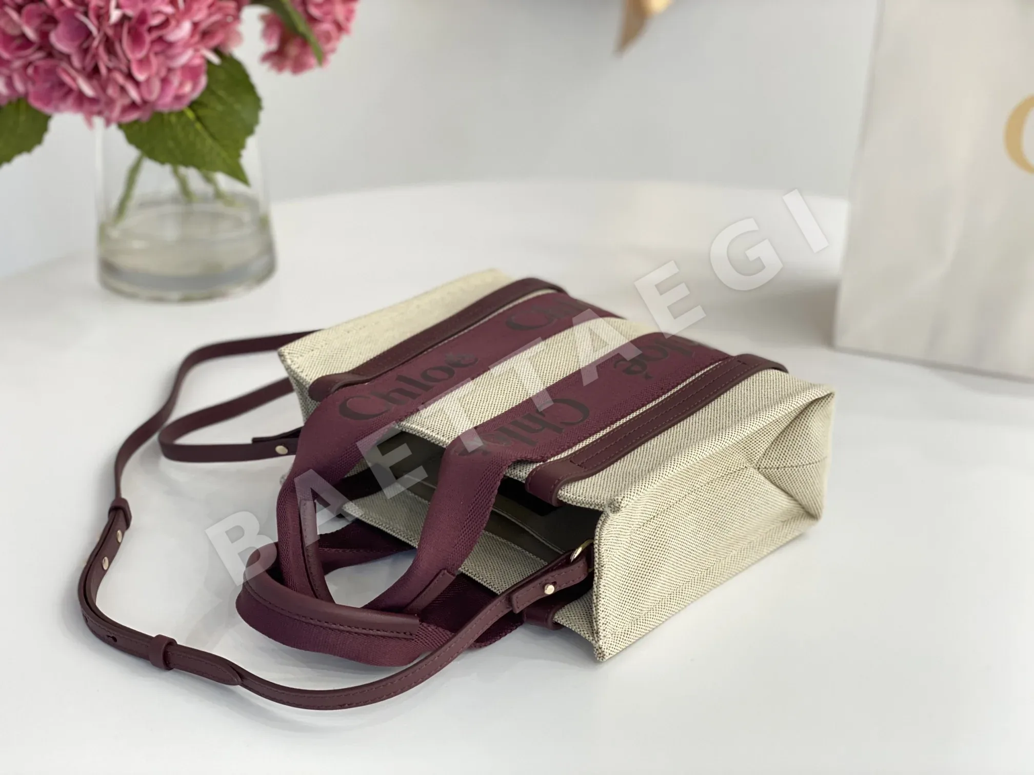 끌로에 우디 스몰 캔버스 토트백 상세 이미지 5