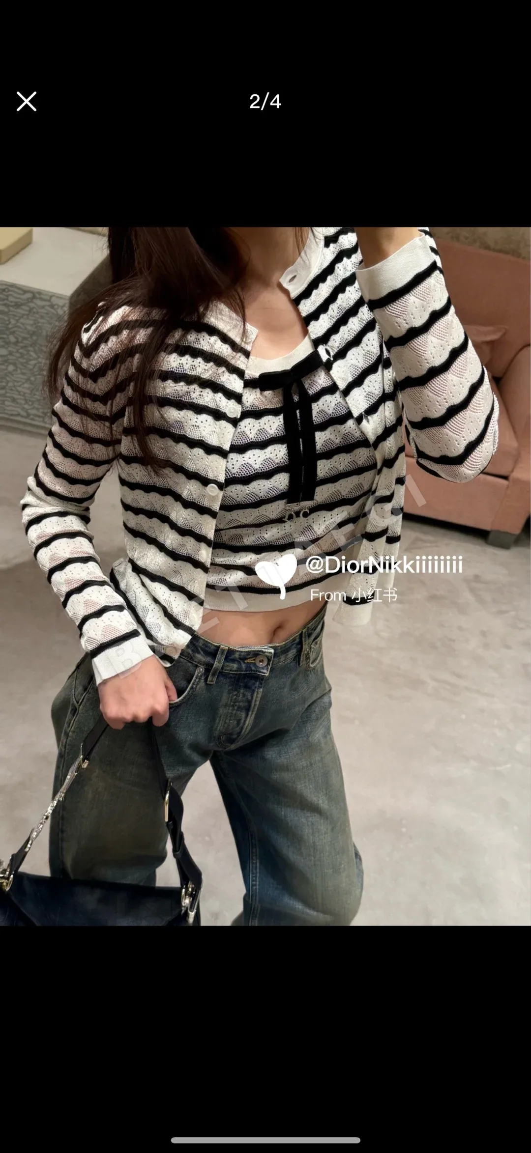 디올 다이아몬드 패턴 캐시미어 니트 베스트 상세 이미지 8