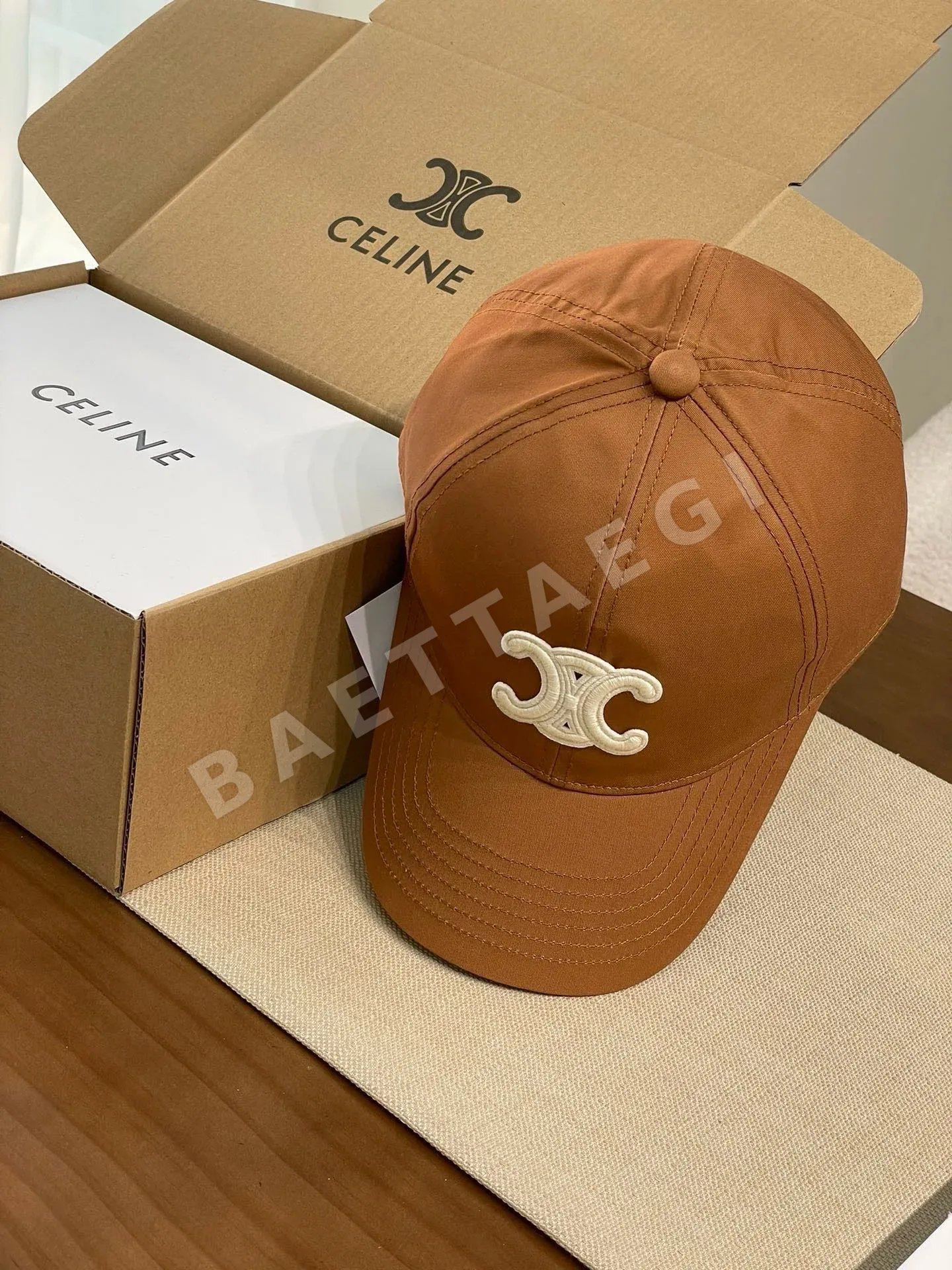 셀린느 캐러멜 더블 C 자수 베이스볼 캡 상세 이미지 4