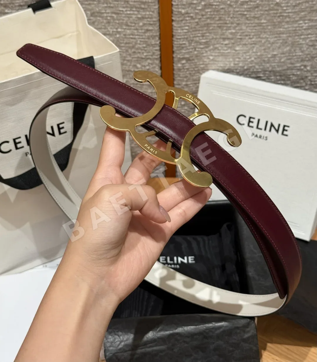 셀린느 트리옴프 코어 2.5 cm 벨트 상세 이미지 4
