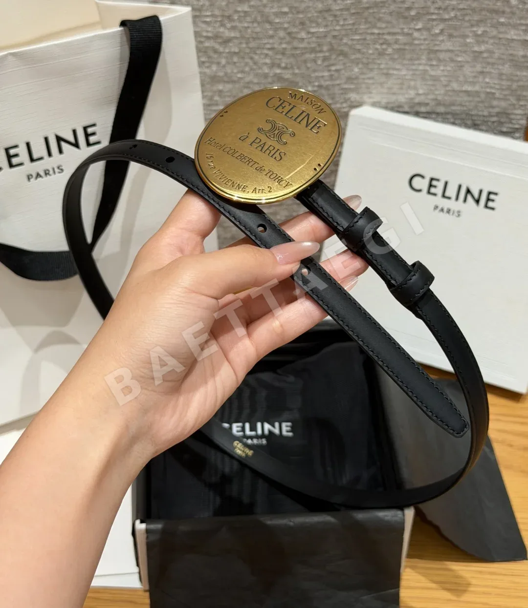 셀린느 메종 13mm 가죽 벨트 상세 이미지 4