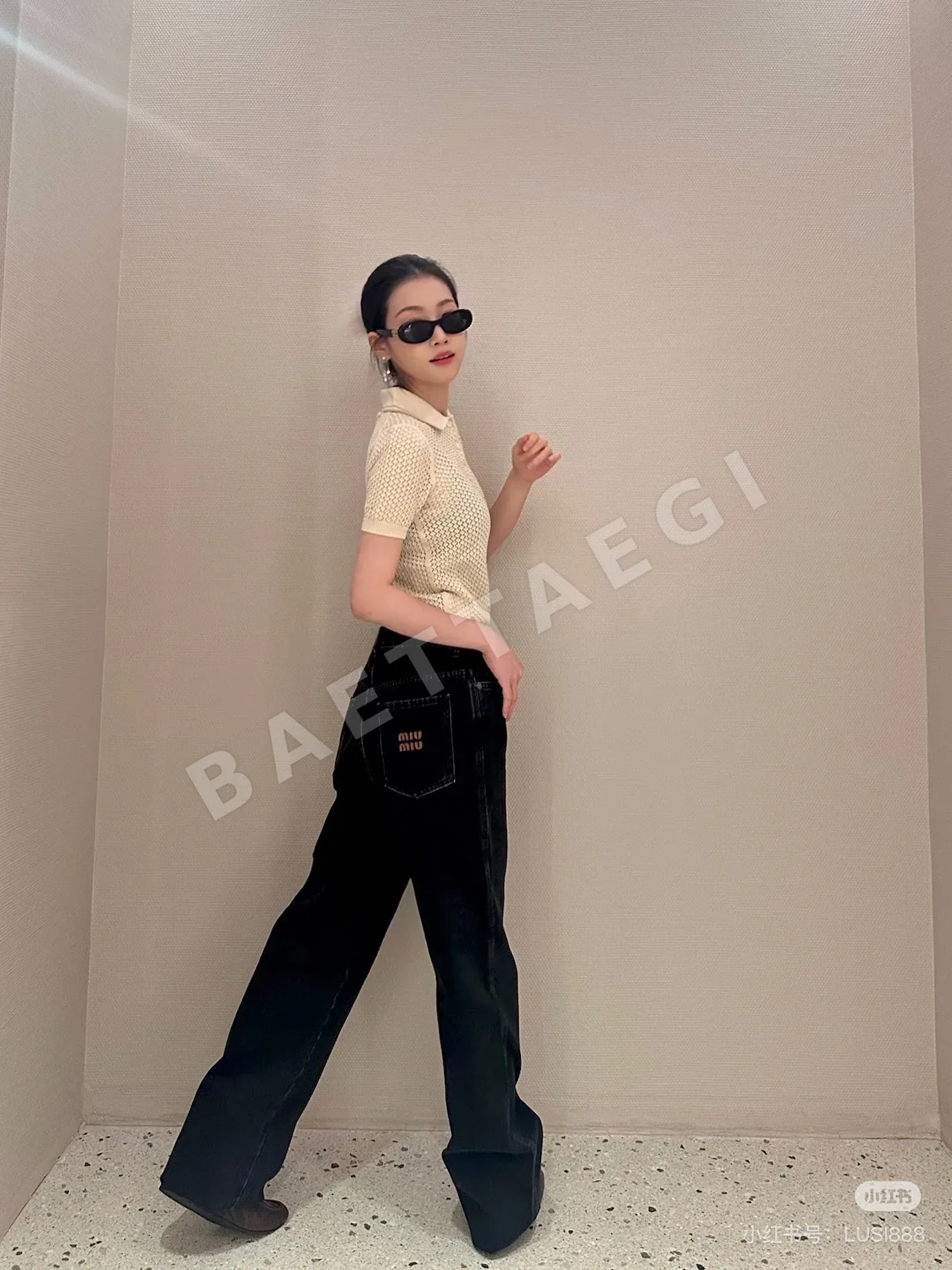 미우미우 페이크 투피스 크롭 데님 재킷 세트 상세 이미지 5