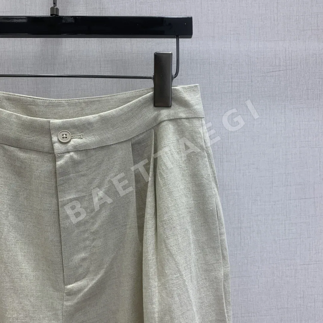 로로피아나 린넨 하이웨스트 와이드 바지 상세 이미지 3