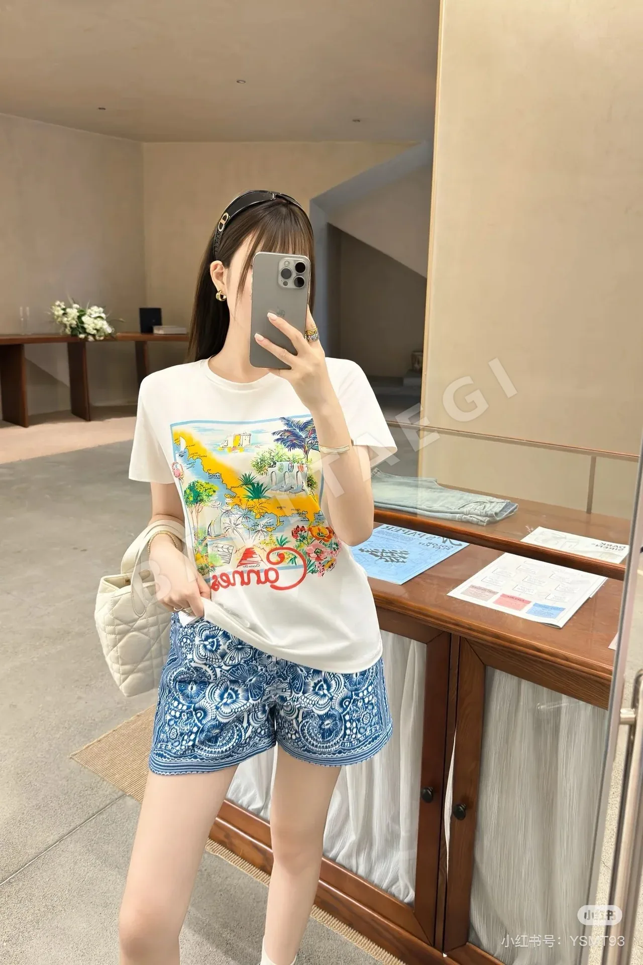 디올 시티 린넨 반팔 티셔츠 상세 이미지 5