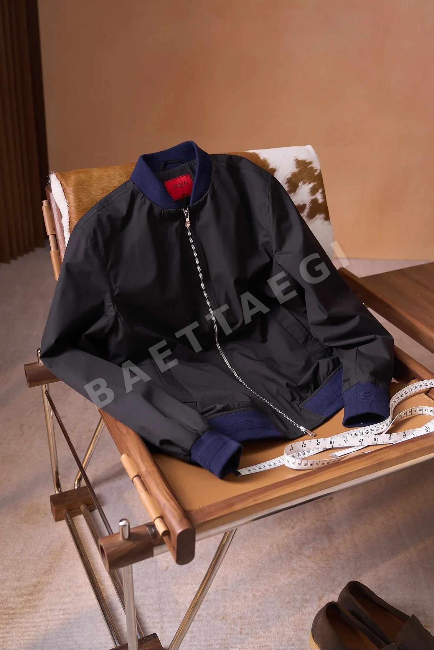 이사이아 나폴리 레드코랄 라벨 방풍방수 야구 자켓 상세 이미지 5