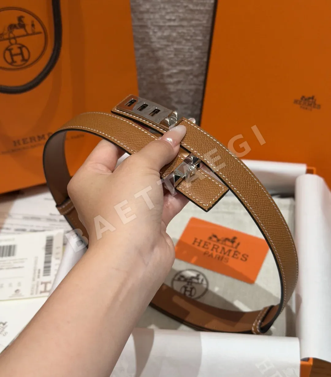 에르메스 앱송 카프 스킨 메탈 버클 벨트 상세 이미지 3