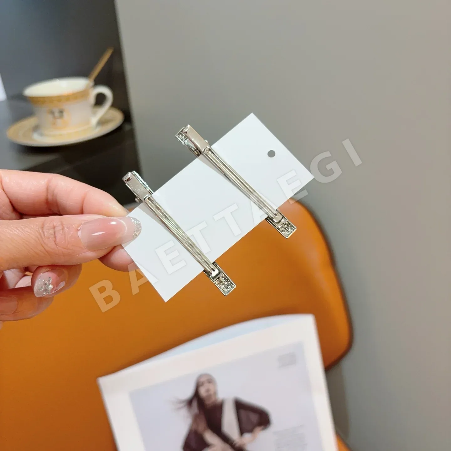 샤넬 메탈 라인스톤 BB클립 헤어악세사리 세트 상세 이미지 7