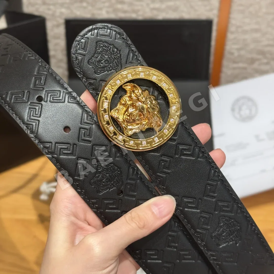 베르사체 메두사 헤드 가죽 벨트 상세 이미지 5