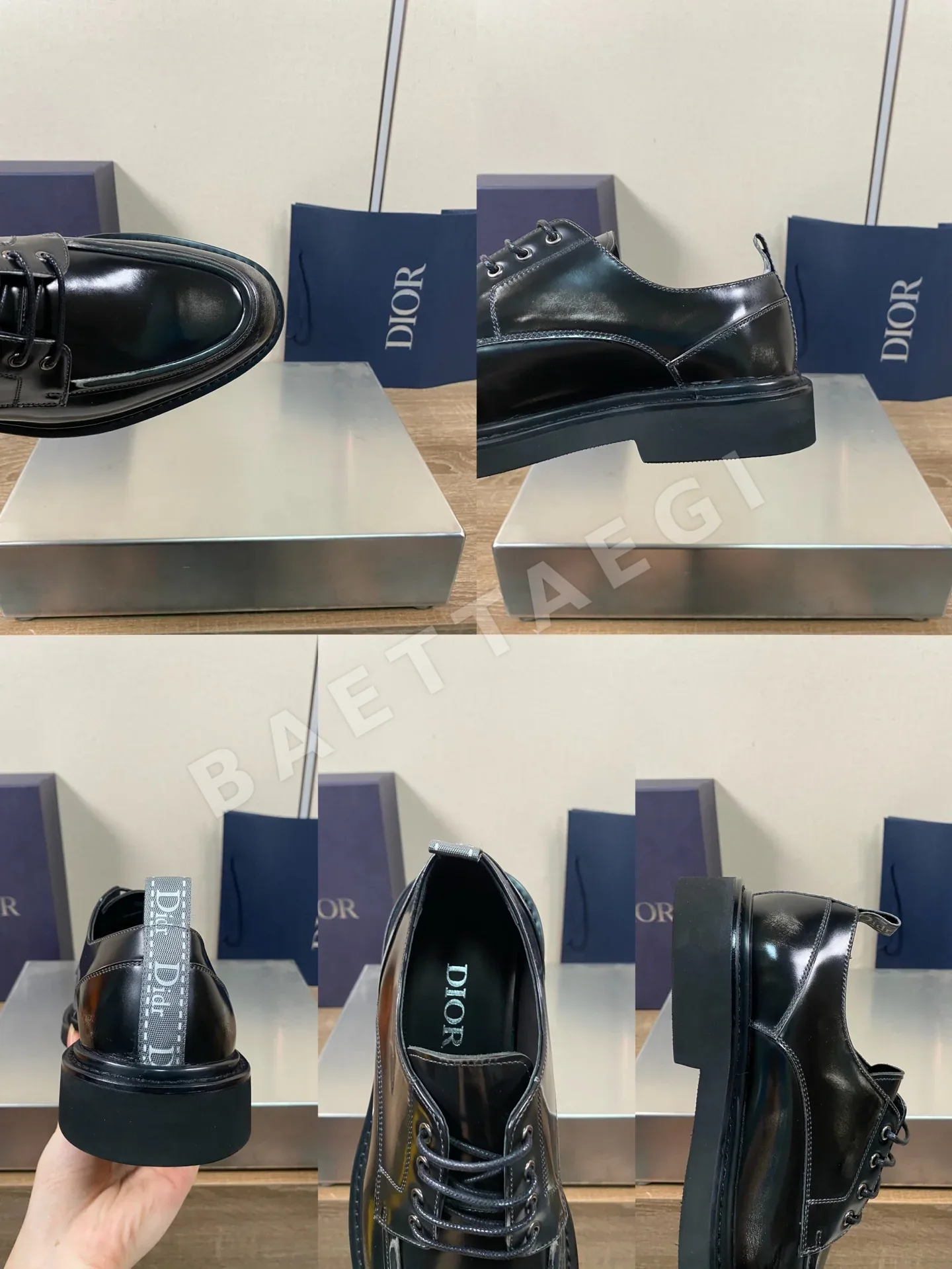 디올 로퍼 남성 블랙 풀탭 힐 스트랩 상세 이미지 9
