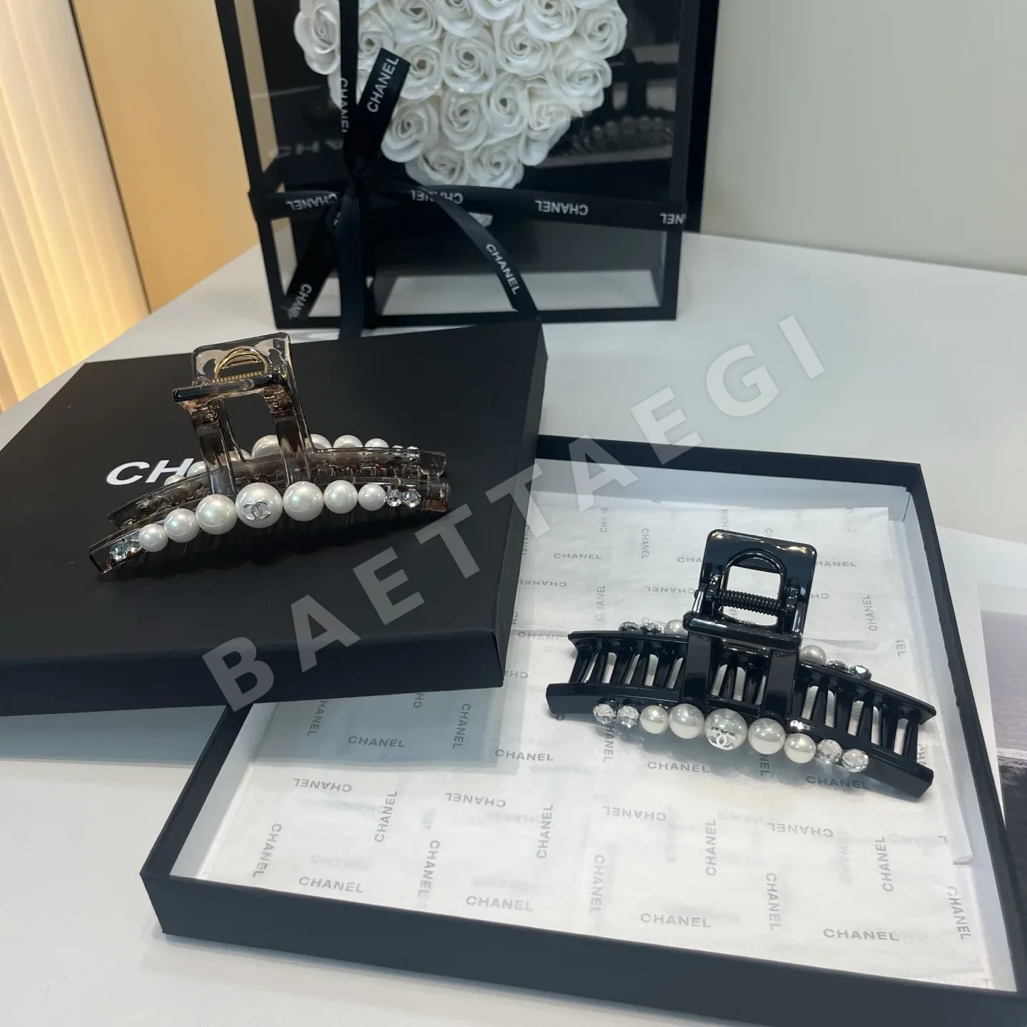 샤넬 진주 헤어 클립 182871