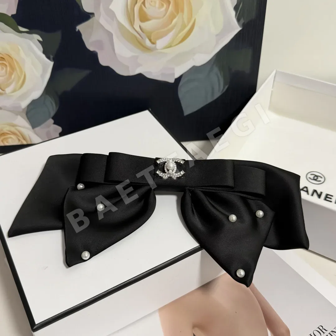 샤넬 빈티지 진주 리본 헤어클립 상세 이미지 8
