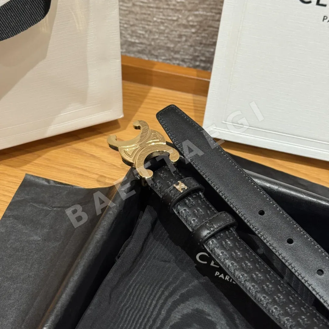 셀린느 개선문 로고 금장 소가죽 벨트 상세 이미지 5