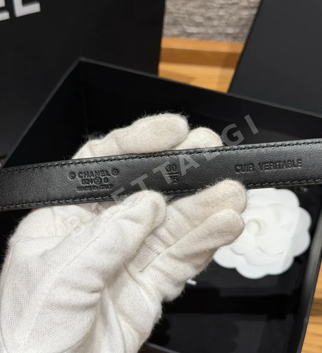 샤넬 퀼팅 램스킨 20mm 벨트 상세 이미지 5