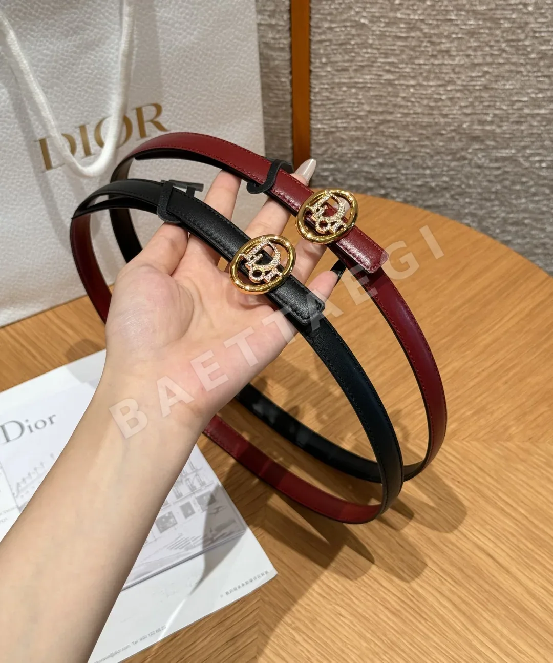 디올 오블리크 T 버클 양면 소가죽 벨트 상세 이미지 3