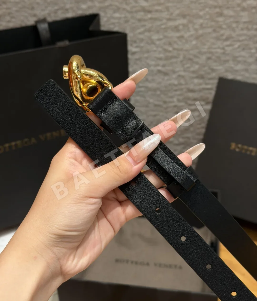 보테가베네타 로프 노트 가죽 벨트 상세 이미지 5