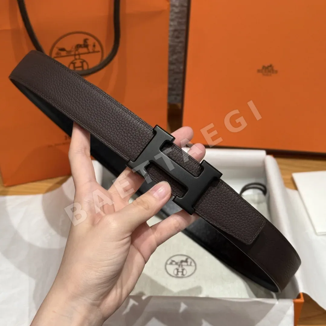 에르메스 리버시블 메탈 버클 남성 벨트 상세 이미지 4