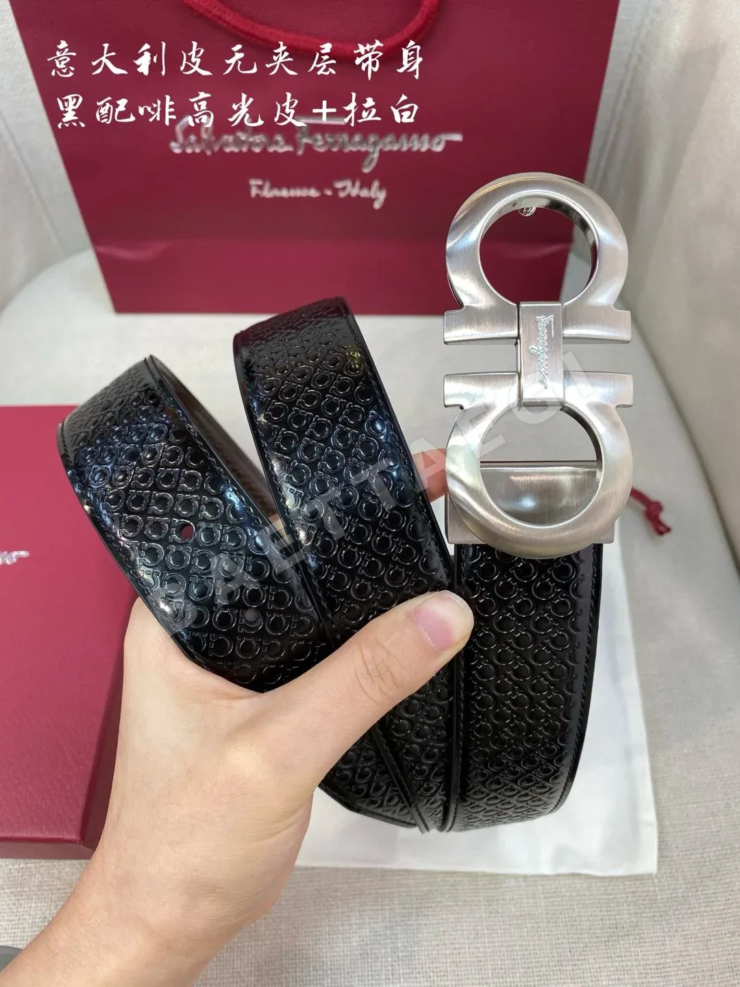 페레가모 가죽 벨트 3.5 CM202500320 상세 이미지 4