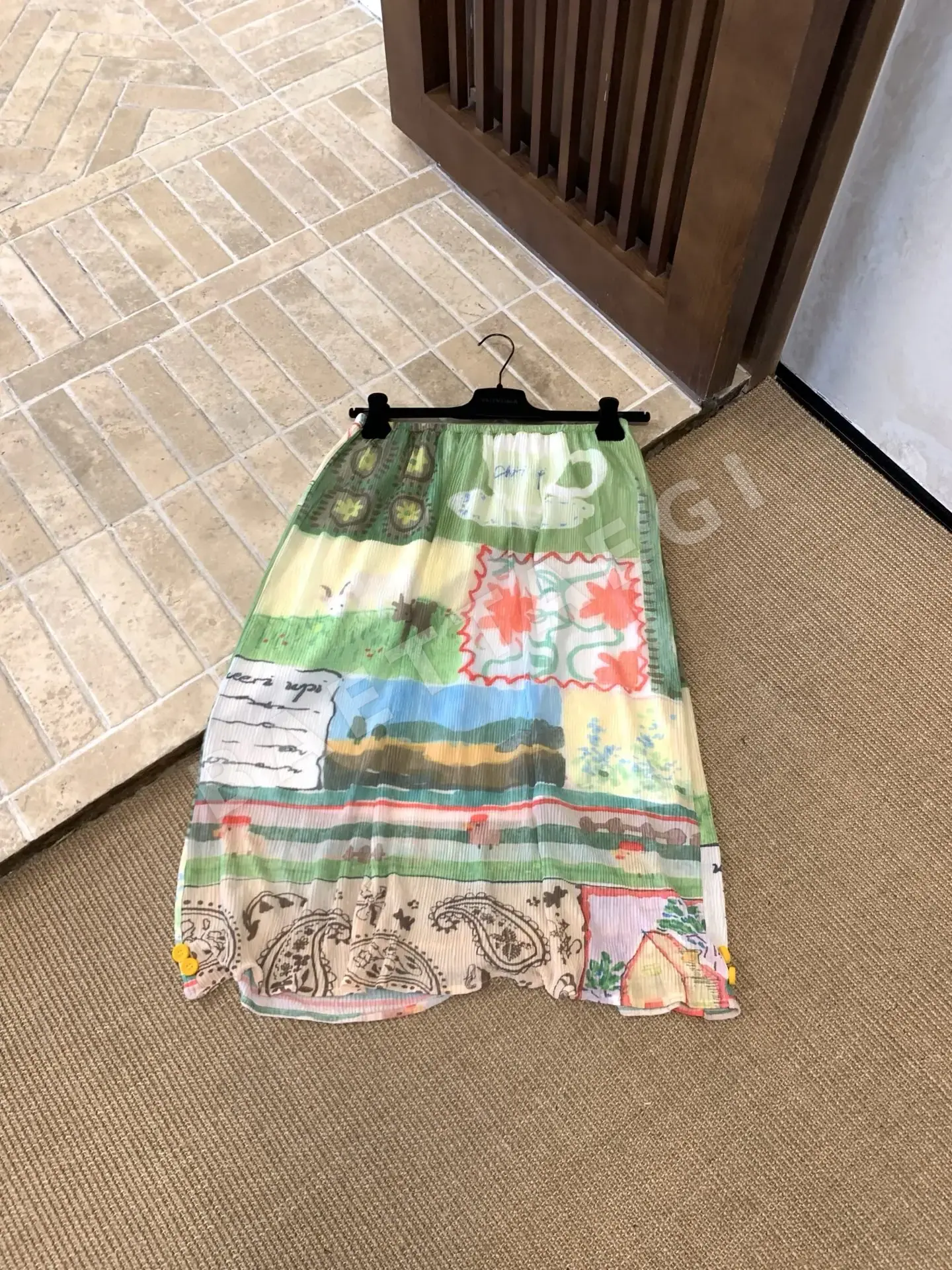 스커트 여성 페이즐리 미디 스커트 상세 이미지 8